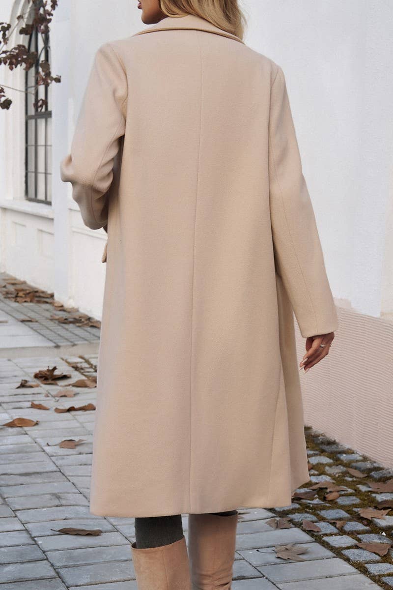 CWOCO0258_V NECK LONG SLEEVE WOOLEN COAT