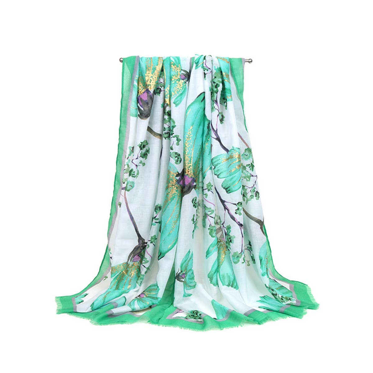 Satin Gold-Trimmed Scarf for Women ? Shawl