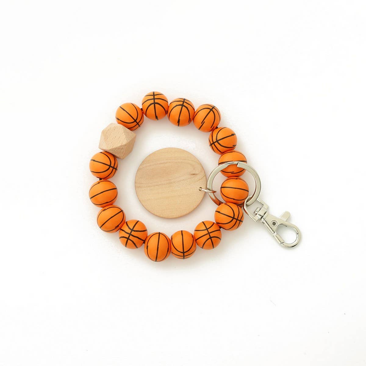 Sports Charm Wooden Beads Keychain_CWAB5102