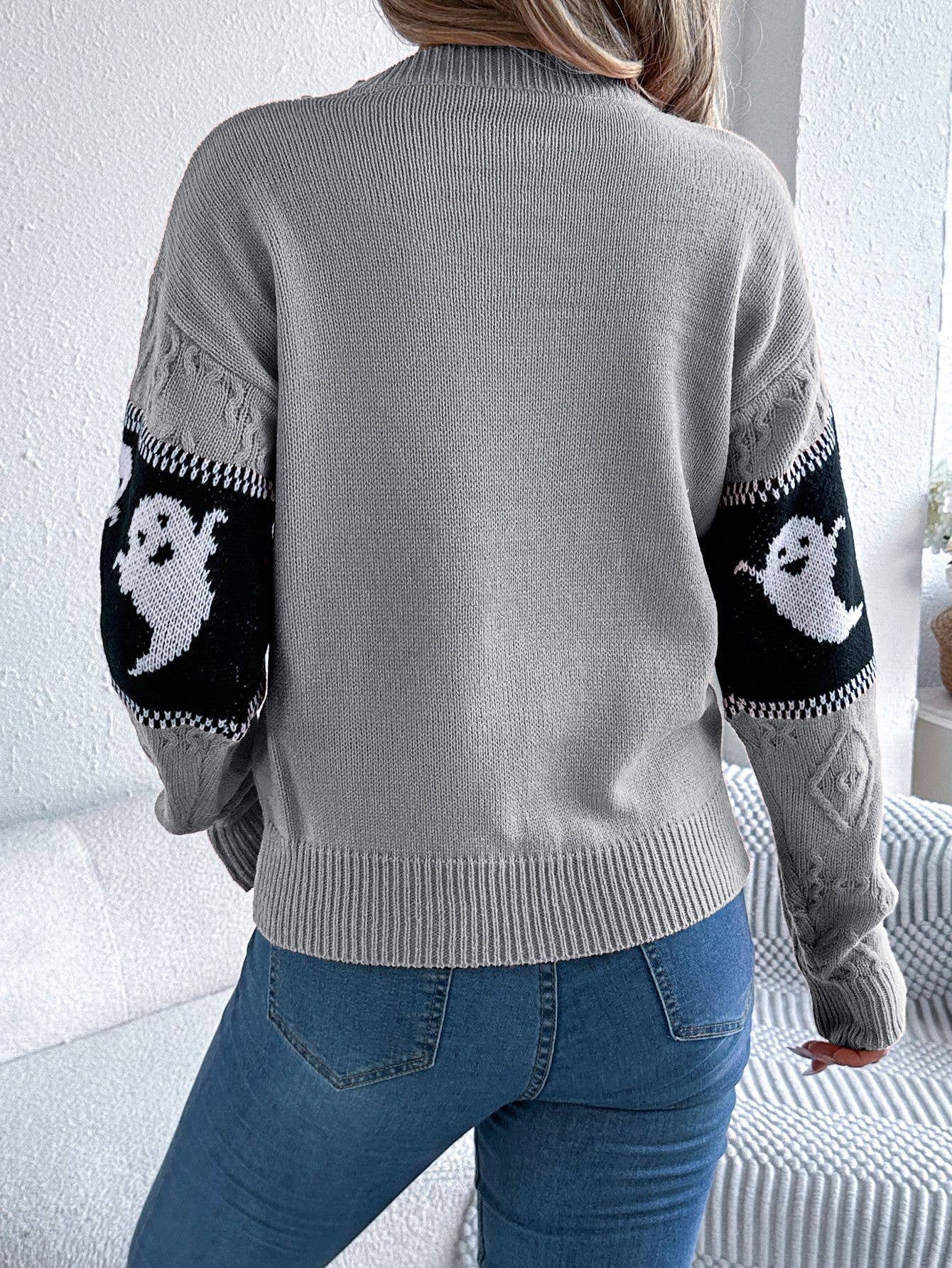 Ghost Long-Sleeved Knit Pullover Sweater