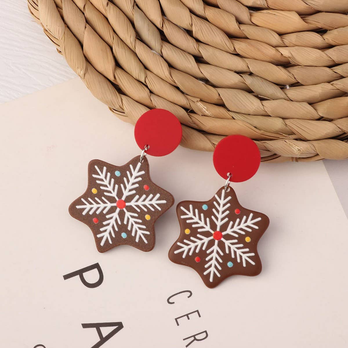 SWEET GIRL COLORFUL FLOWER ACRYLIC EARRINGS