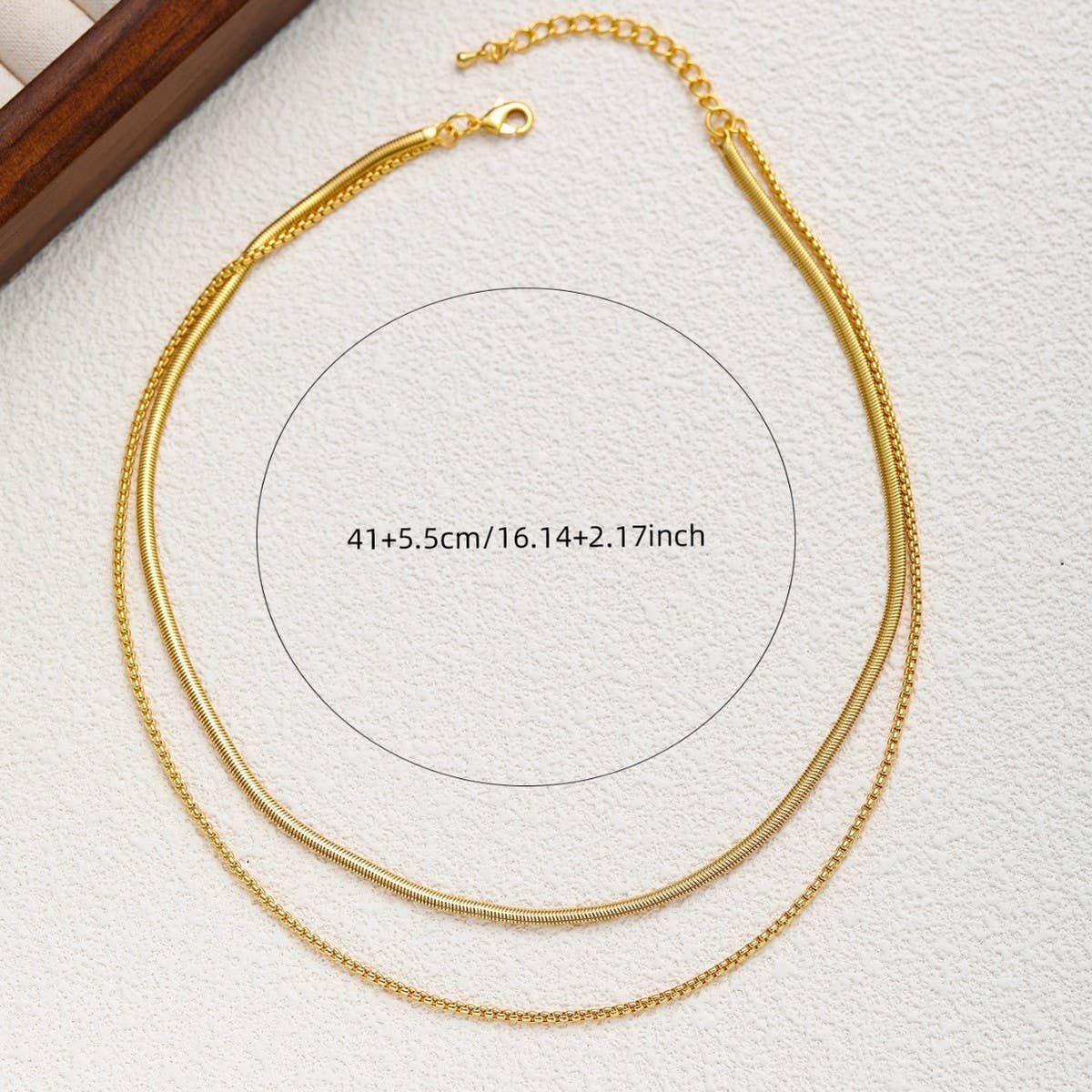 DOUBLE-LAYER BLADE SNAKE CHAIN STEEL BEAD NECKLACE