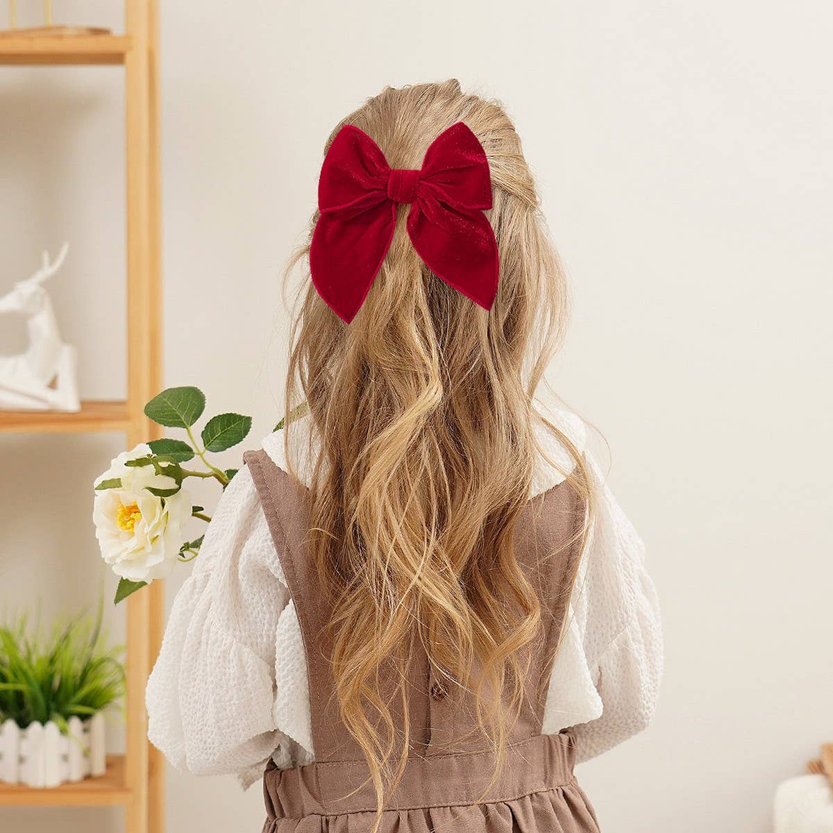 Vintage Christmas Bow Tail Hair Clip for Girls