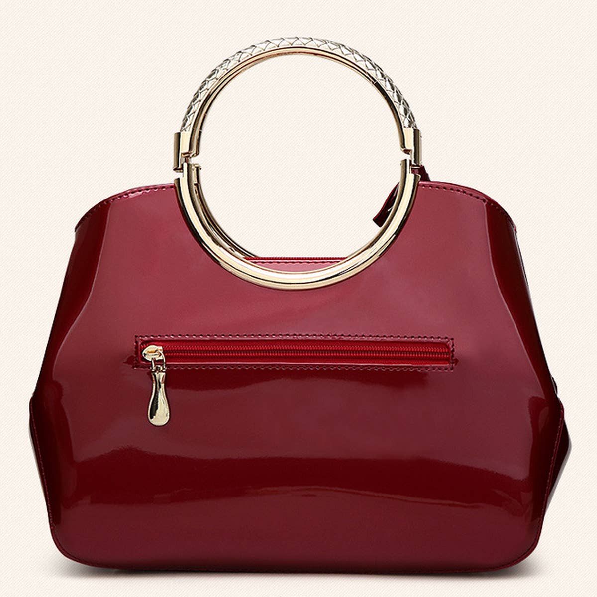 VINTAGE PRINT SHINY SHELL TOTE BAG_CWAB2640