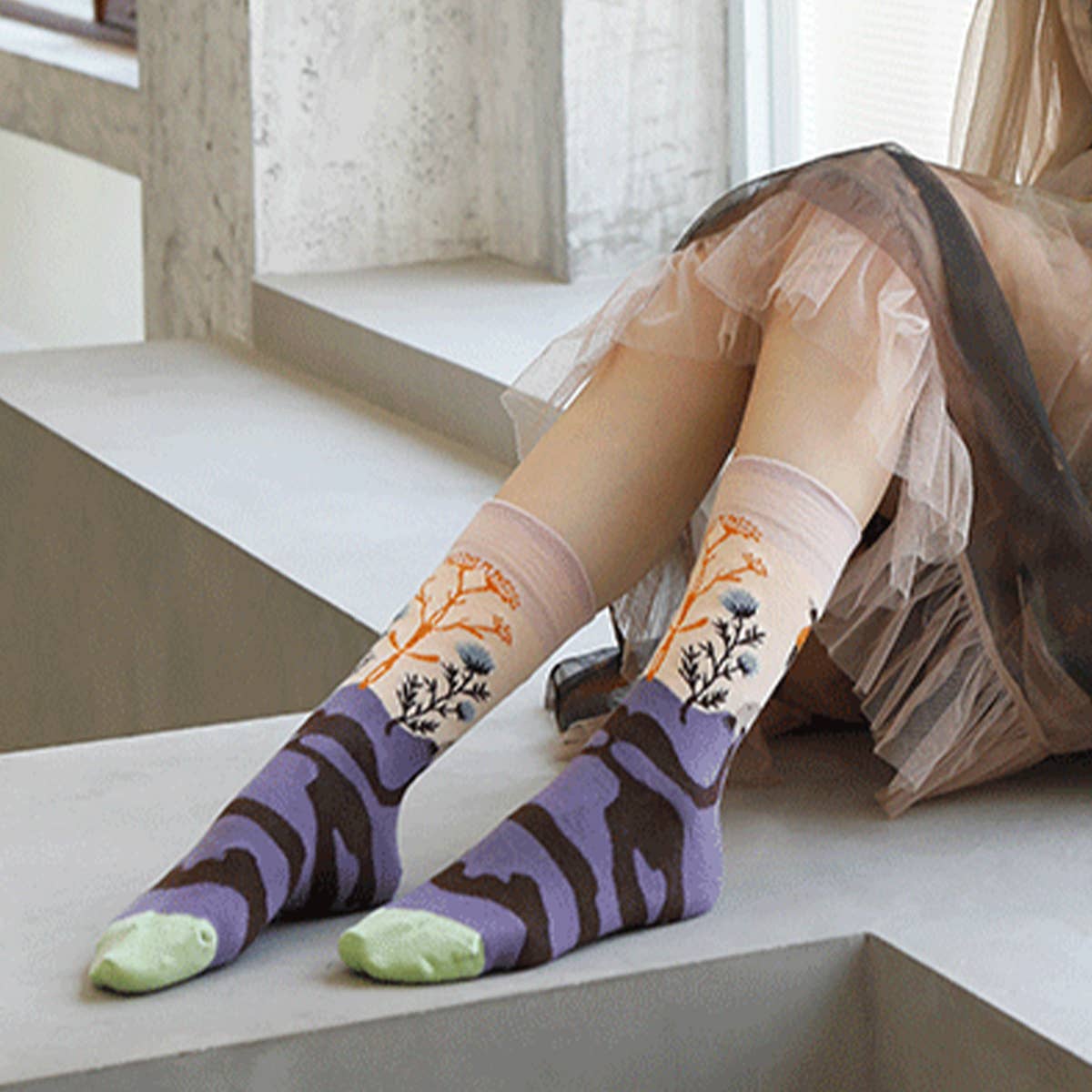 FRENCH FASHION COTTON SKI SOCKS