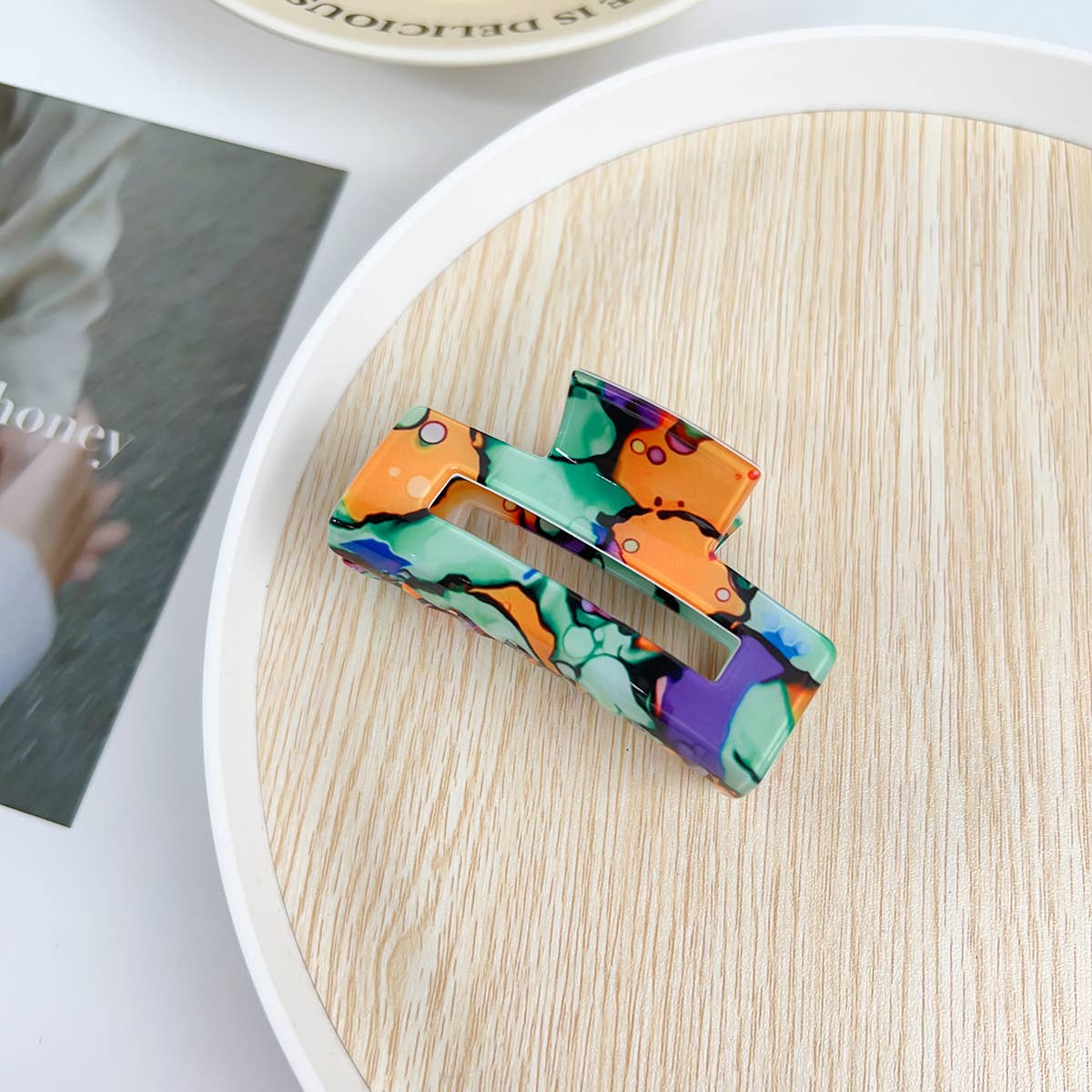 Tropical hollowed-out clipper floral hair clip