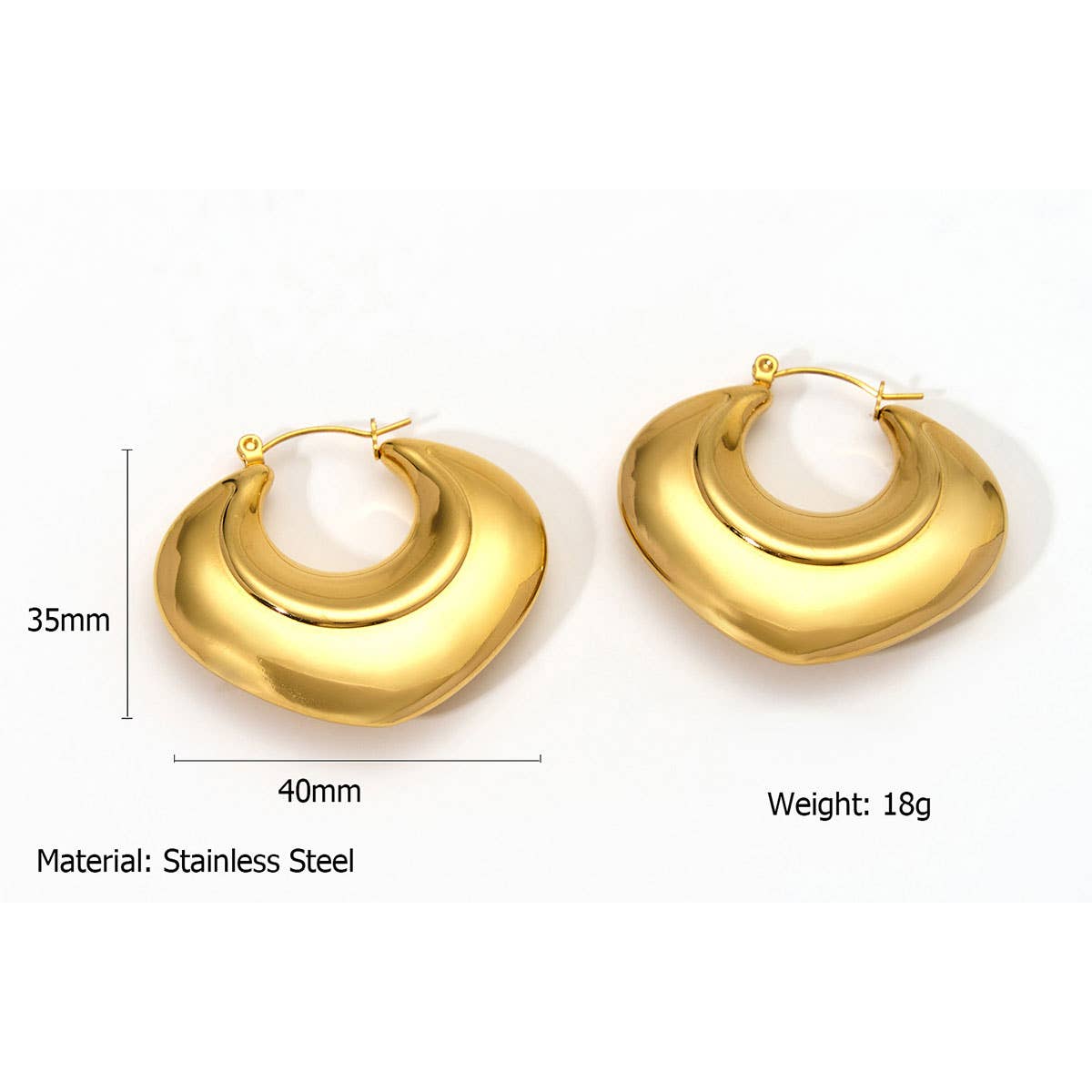 Heart Hollow Stainless Steel Geometric Earrings