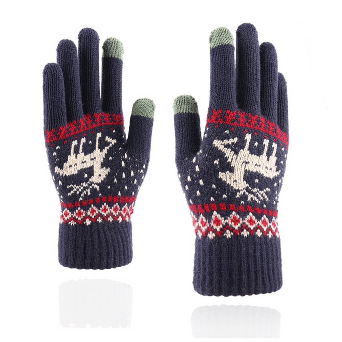 CUTE ELK FASHION KNITTED WARM TOUCH SCREEN GLOVES_CWAG0227