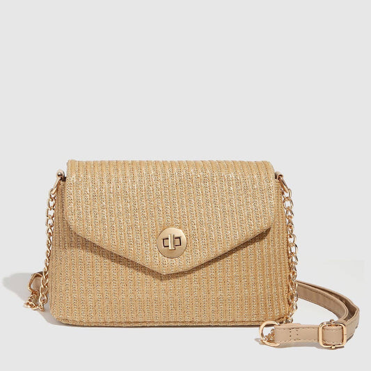 Vacation Woven Chain Lock Mini Shoulder Bag_CWAB5699