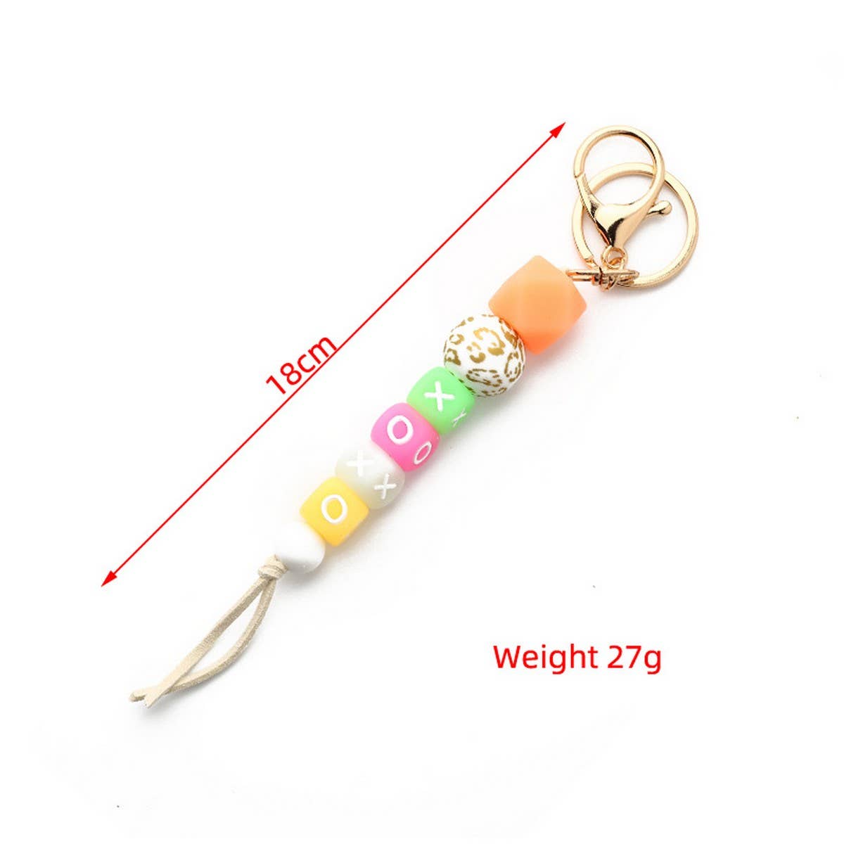 Glow Bead Bracelet Neon Silicone Wristlet Keychain_CWAB5095