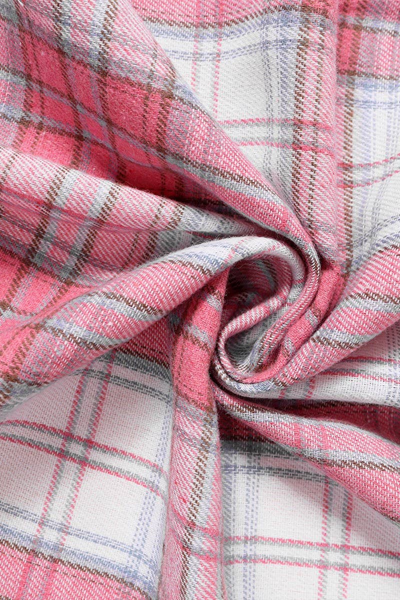 CWOCO0330_CASUAL PLAID BUTTON-DOWN SHIRT TOP COAT