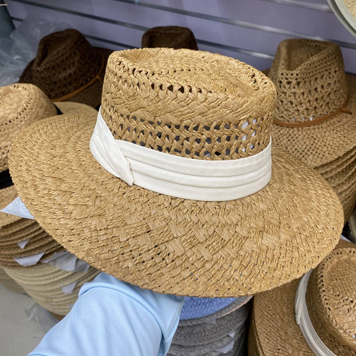 Summer beach woven straw hat for women_CWAH3403