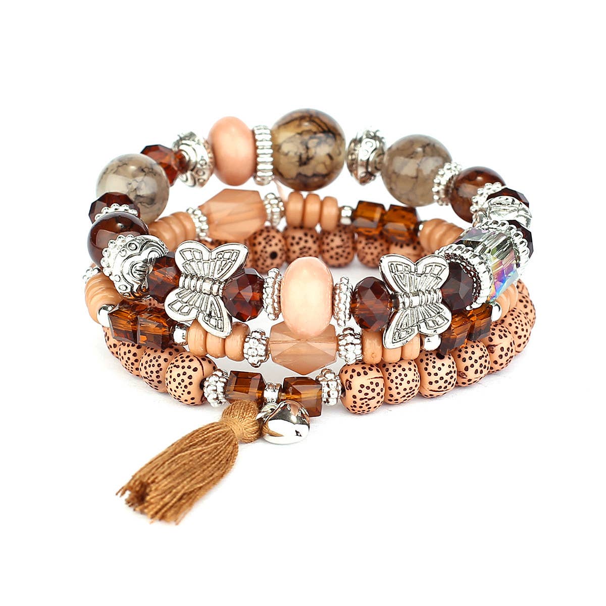 BUTTERFLY TASSEL PENDANT MULTI-LAYER BRACELET_CWAHA2476