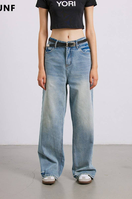 CWJP0444_WASHED COTTON STRAIGHT-LEG CASUAL JEANS