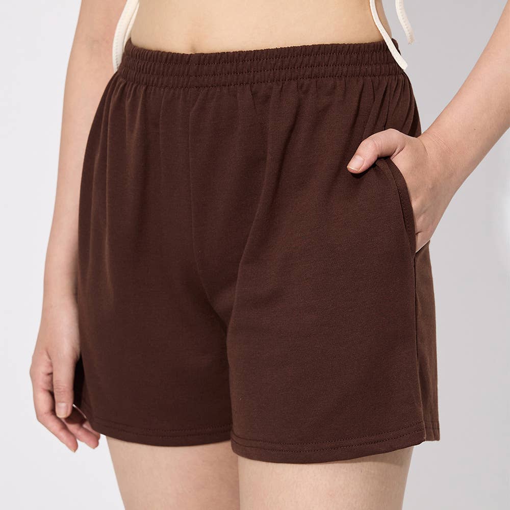 High Waist Solid Wide Leg Shorts for Women