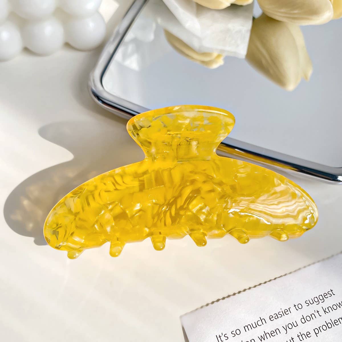 Acetate Hair Clip INS Trendy Quicksand Shark Clip_CWAHA2090