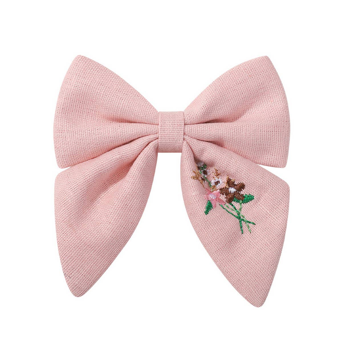 CHILDREN'S EMBROIDERED FLORAL BOW HAIRPIN