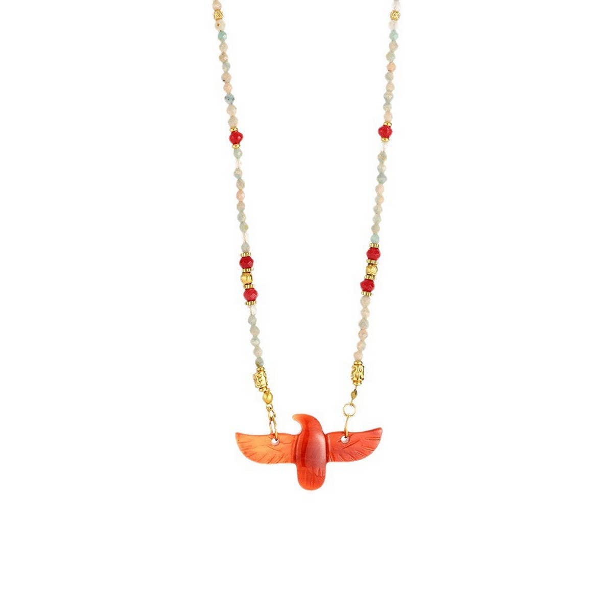 High-End Eagle Beaded Natural Stone Necklace