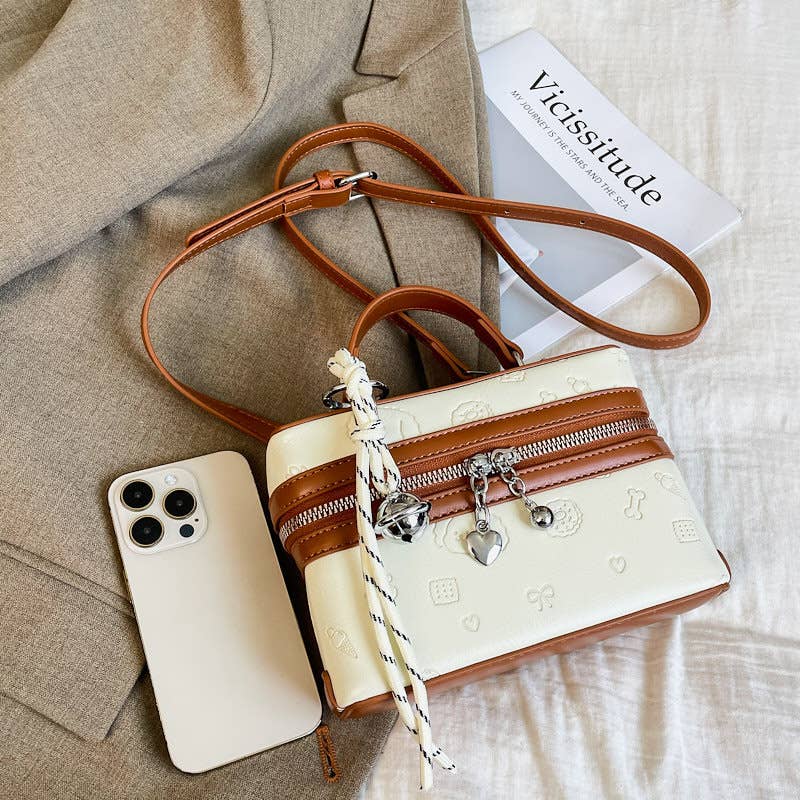 color-blocking versatile single-shoulder box bag