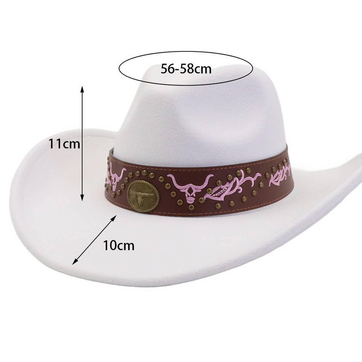 Men & Women Felt Fedora Hat Ethnic Cowboy_CWAH04451