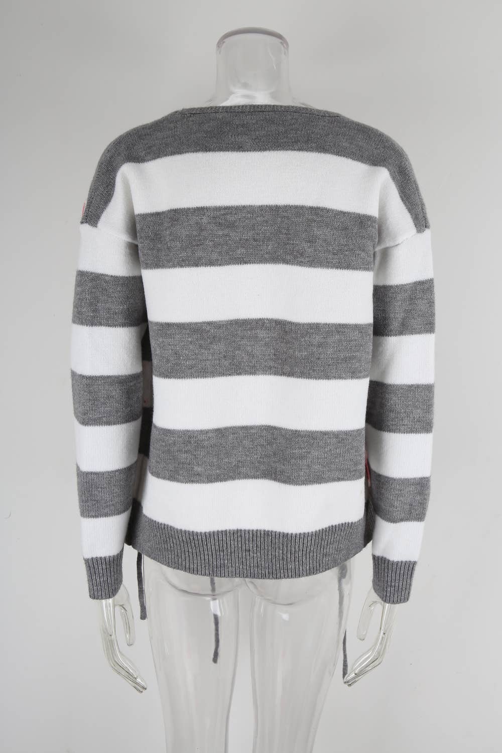 Valentine's Day heart-shaped drawstring cardigan