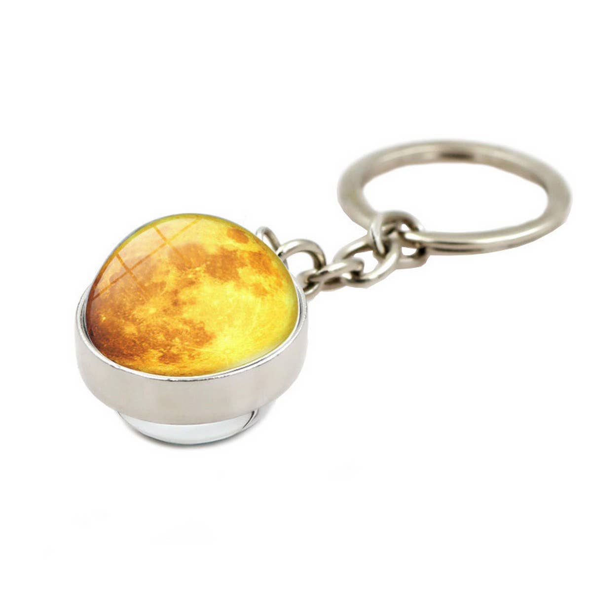 COSMIC MOON CRYSTAL GLASS BALL KEYCHAIN PENDANT