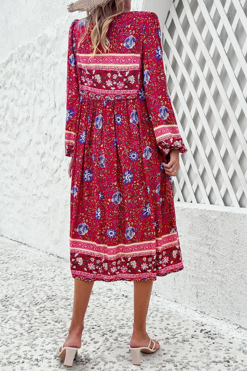 CWDMD4633_SPRING AND SUMMER LEISURE RESORT PRINT DRESS