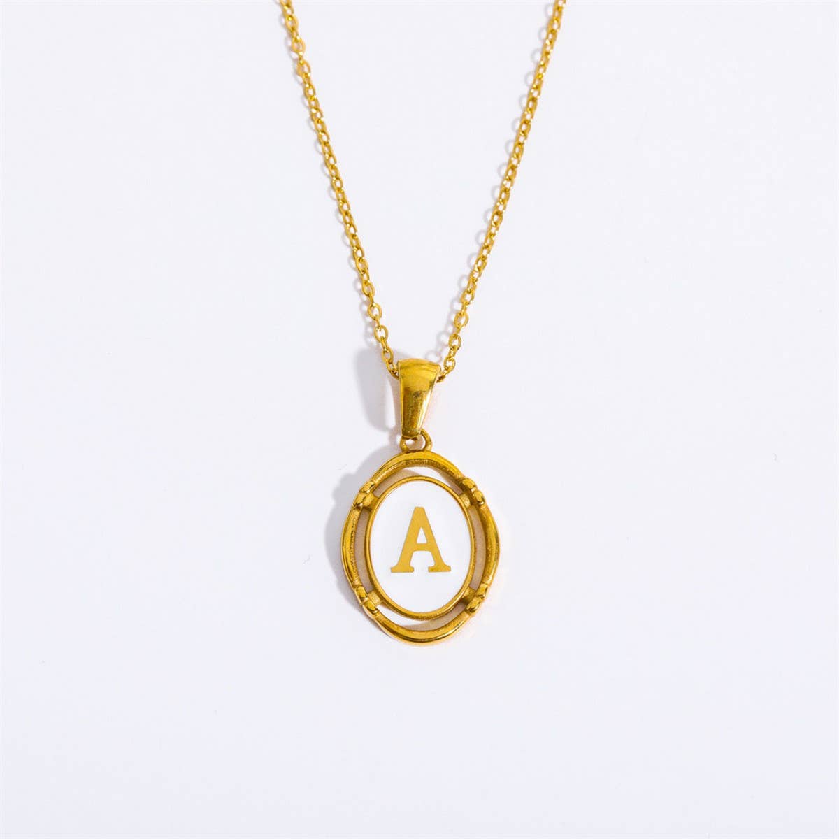 NEW CREATIVE 26 LETTERS PENDANT OVAL NECKLACE