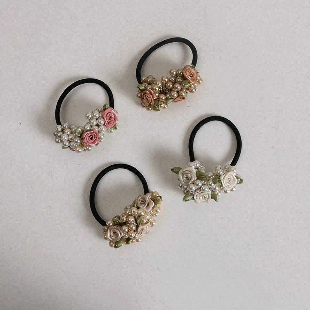 Cute Floral Pearl Hair Tie for Sweet Girls