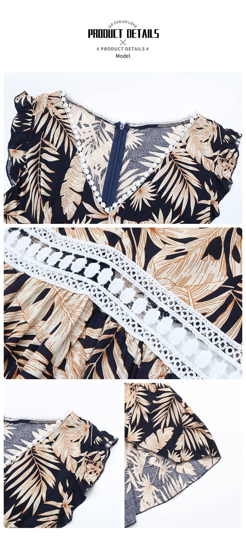 V-neck print irregular dress