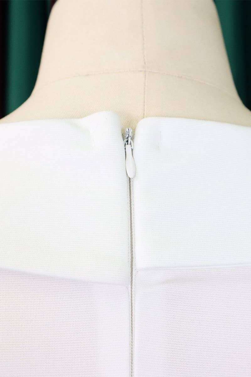 CWDSD3595_PLUS SIZE V-NECK WAIST MIDI DRESS