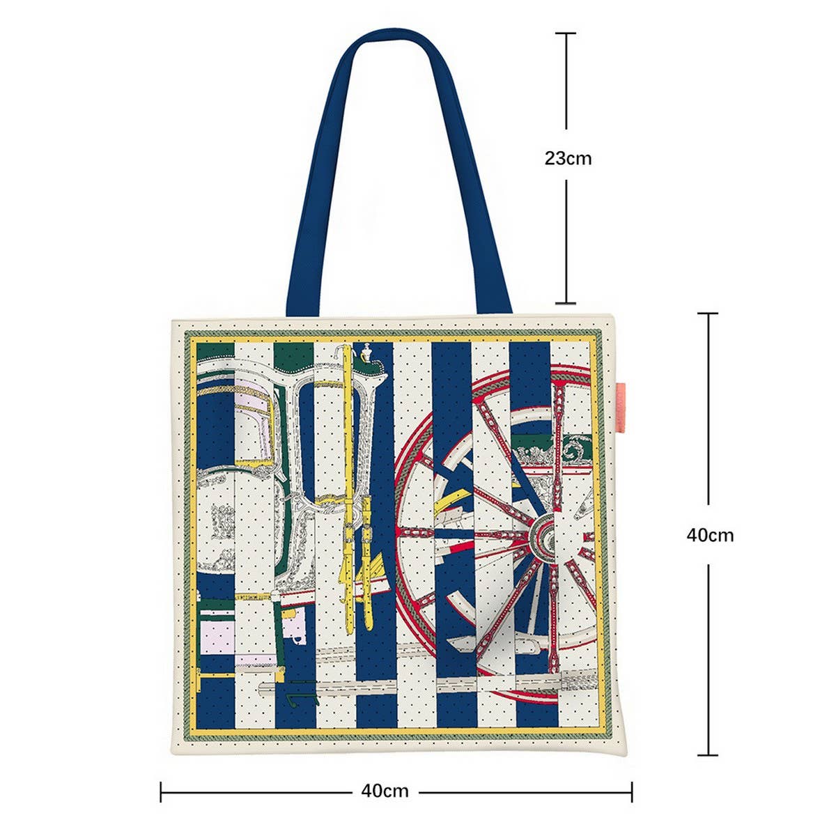 Colorblock Carriage Canvas Tote for Women_CWAB5130