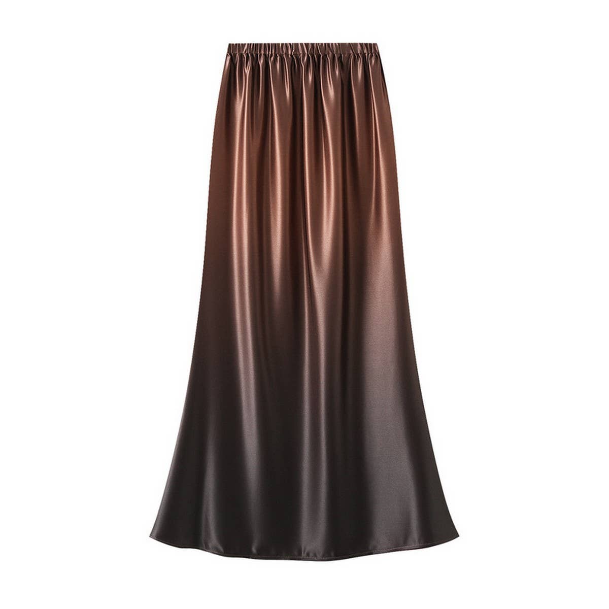 Satin High-Waist Fishtail Bodycon Midi Skirt