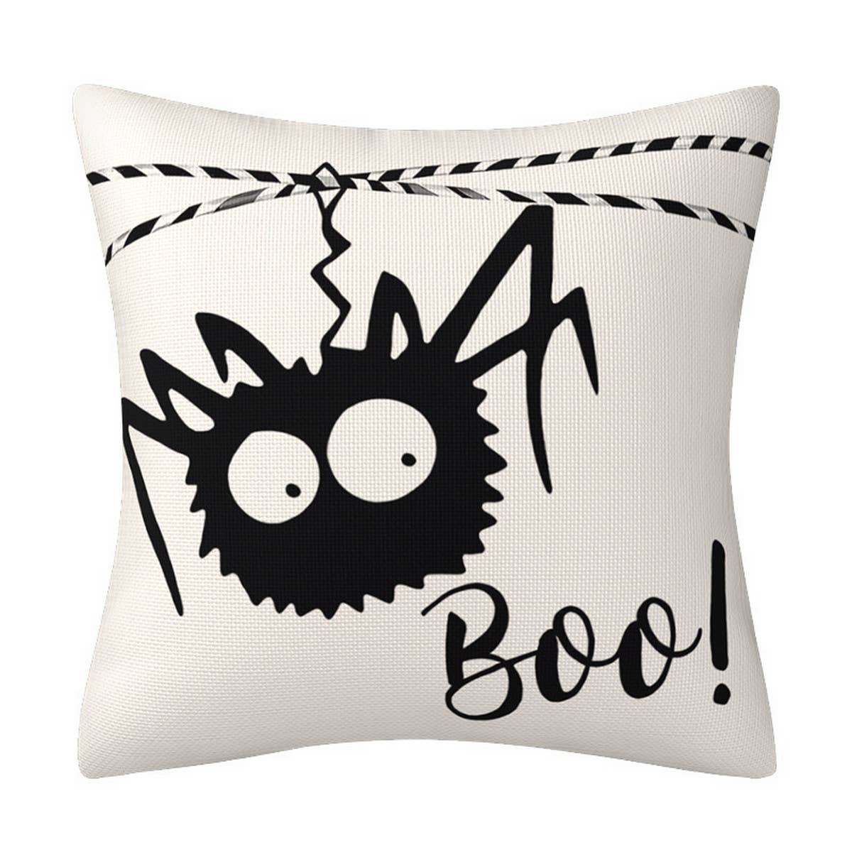 HALLOWEEN BLACK AND WHITE SPIDER PILLOWCASE
