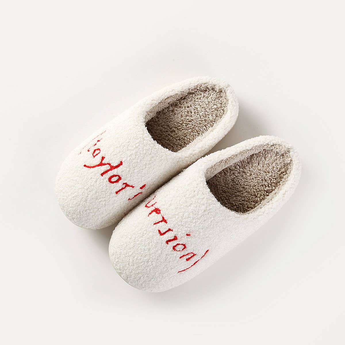 FONT PATTERN CARTOON WINTER WARM COTTON SLIPPERS