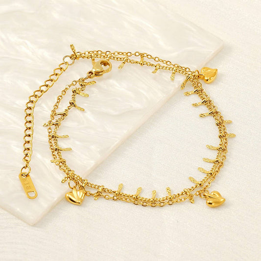 18K titanium steel bracelet with a love bracelet