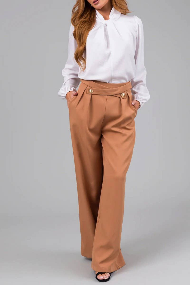 CWBLP2170_SOLID COLOR LOOSE FIT STRAIGHT LEG PANTS