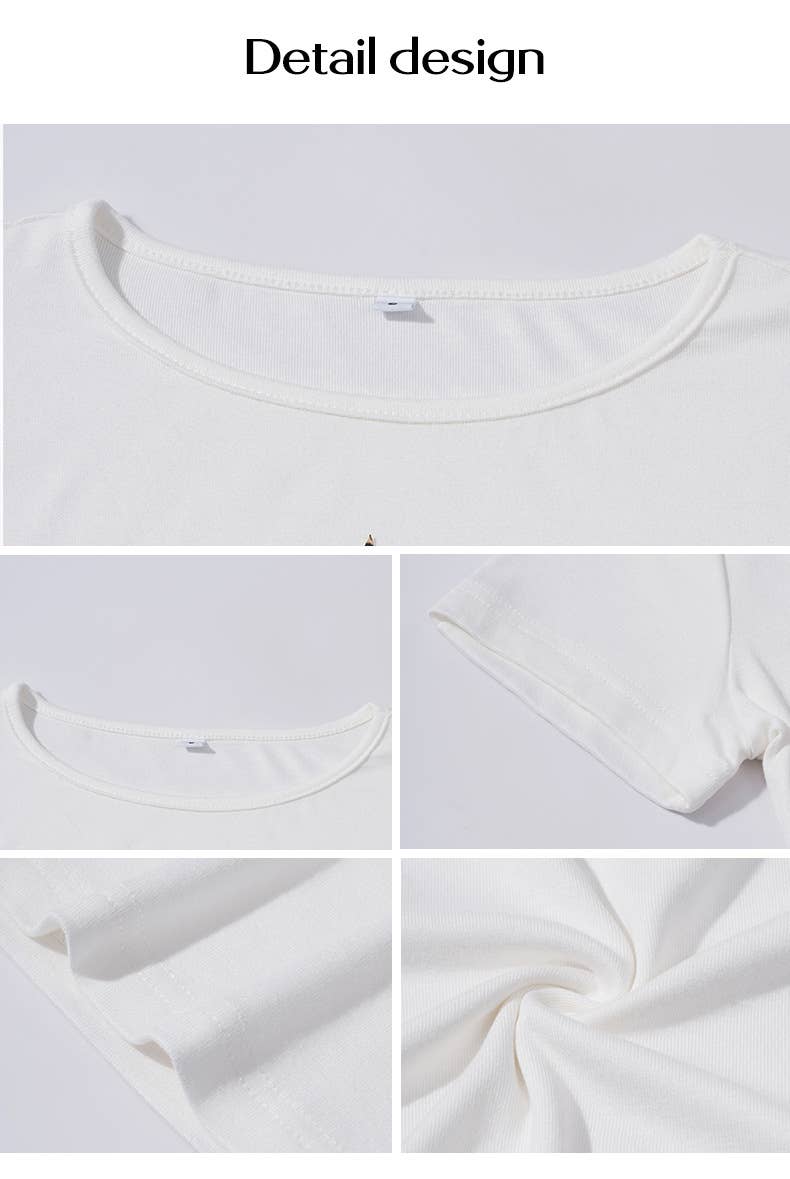 Sexy waisted leopard print round neck T-shirt