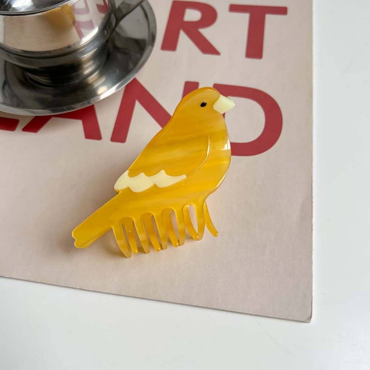 Bird Hair Claw??œAcetate Swan Peacock & Swallow Clip_CWAHA5763