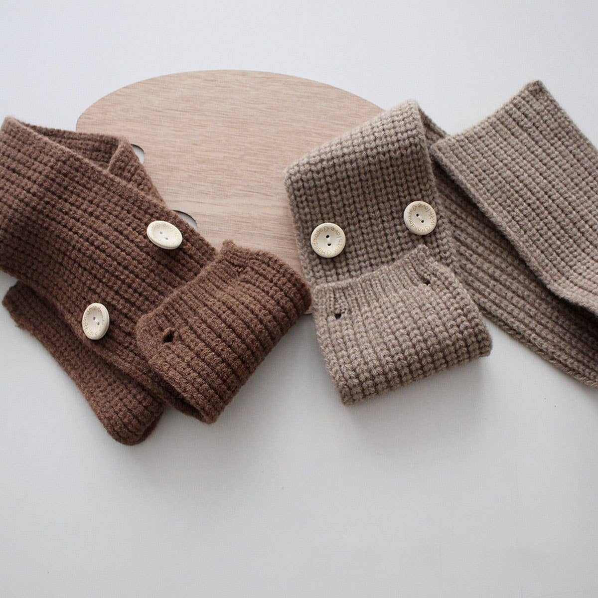 Cute Button Knit Scarf ? Cozy Neck Warmer for Kids