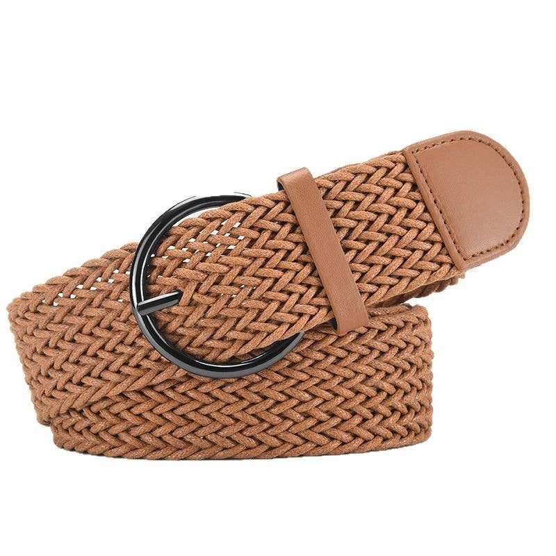 Vintage belt woven with needle buckles wax ropes