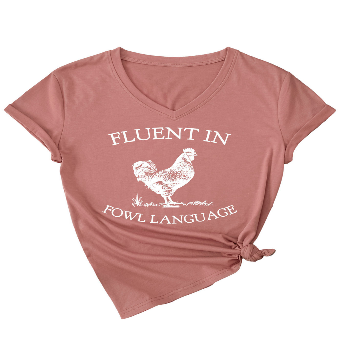 Women??¢s Casual Tee with Chicken Joke Print_CWTTS1479