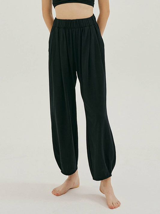 STRETCH ELASTIC HIGH WAIST CASUAL STRAIGHT PANTS