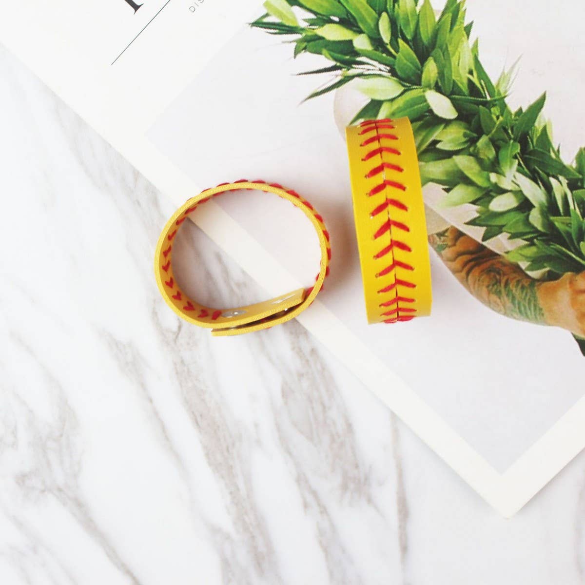 HAND SEWN LEATHER BRACELET KEYCHAIN