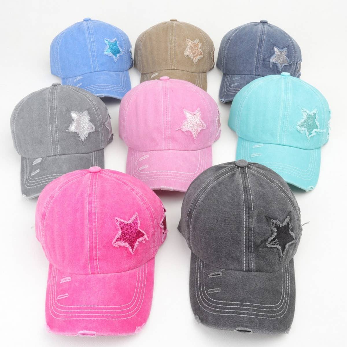 Women's Star Sequin Baseball Cap,  Sun Hat CWAH1126