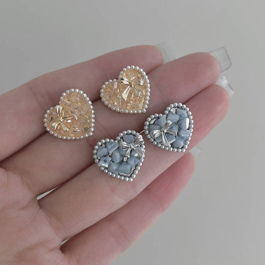 LOVE COLORED CRYSTAL BOW EARRINGS