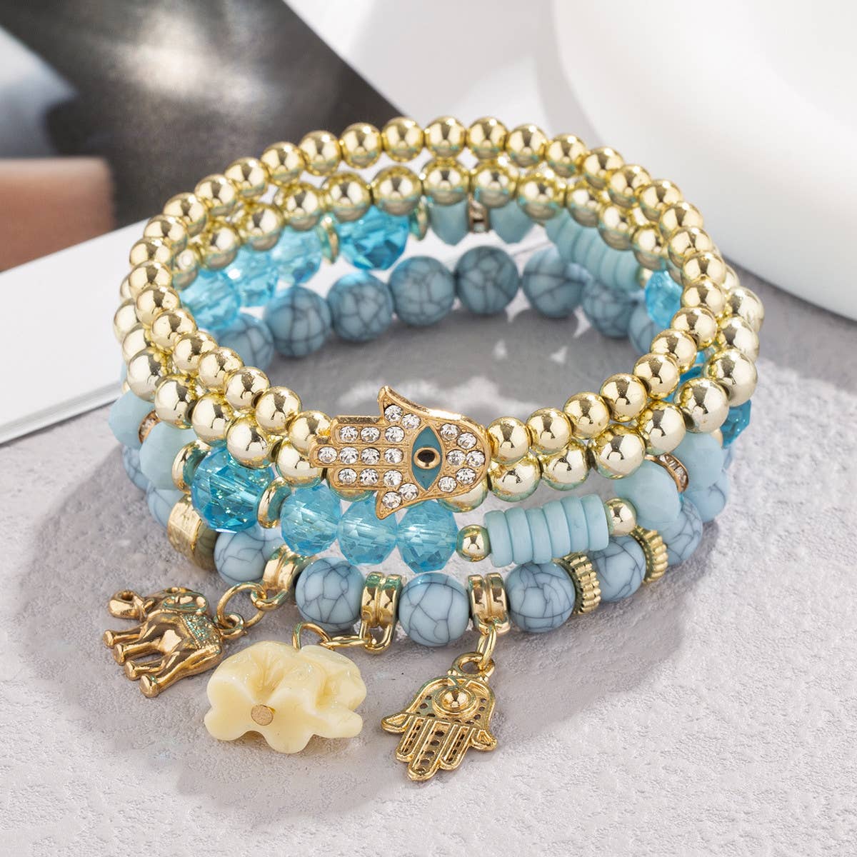 TASSEL MULTI-LAYER MIXED COLOR BEADED BRACELET