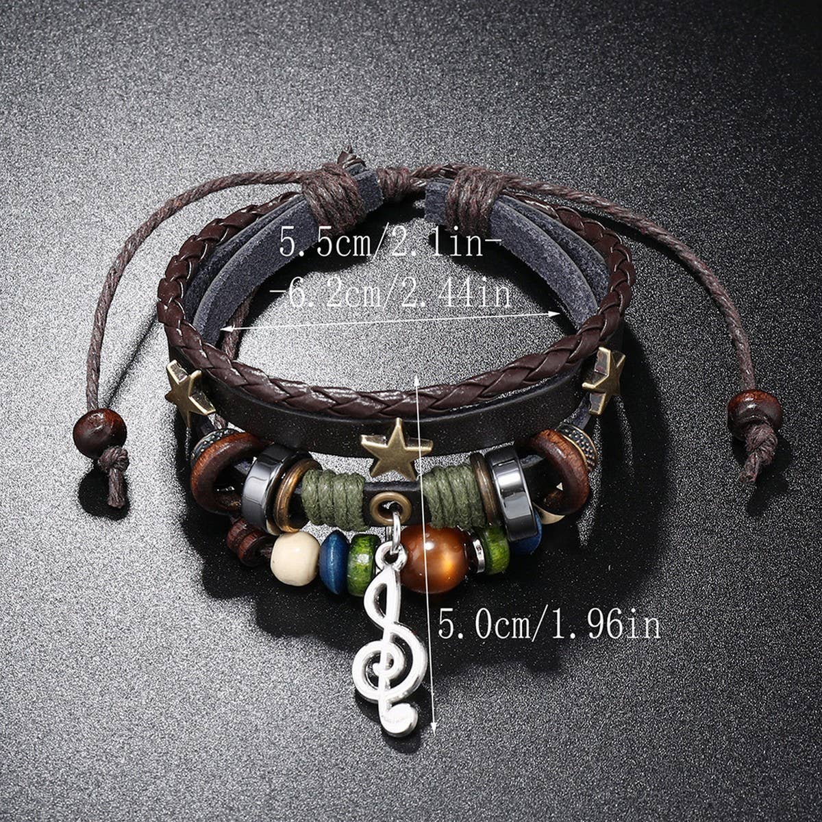 SIMPLE MULTI-LAYER BEADED LEATHER BRACELET_CWMM4454