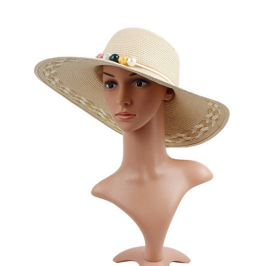 WOMEN PASTORAL STYLE VACATION STRAW HAT_CWAH1200