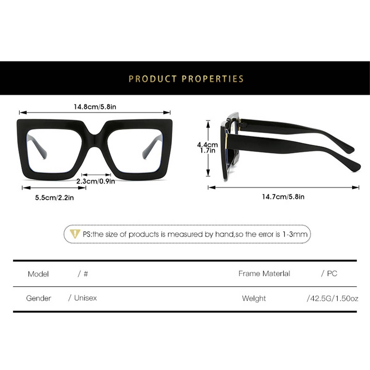 TORTOISESHELL SQUARE FRAME FASHION GLASSES